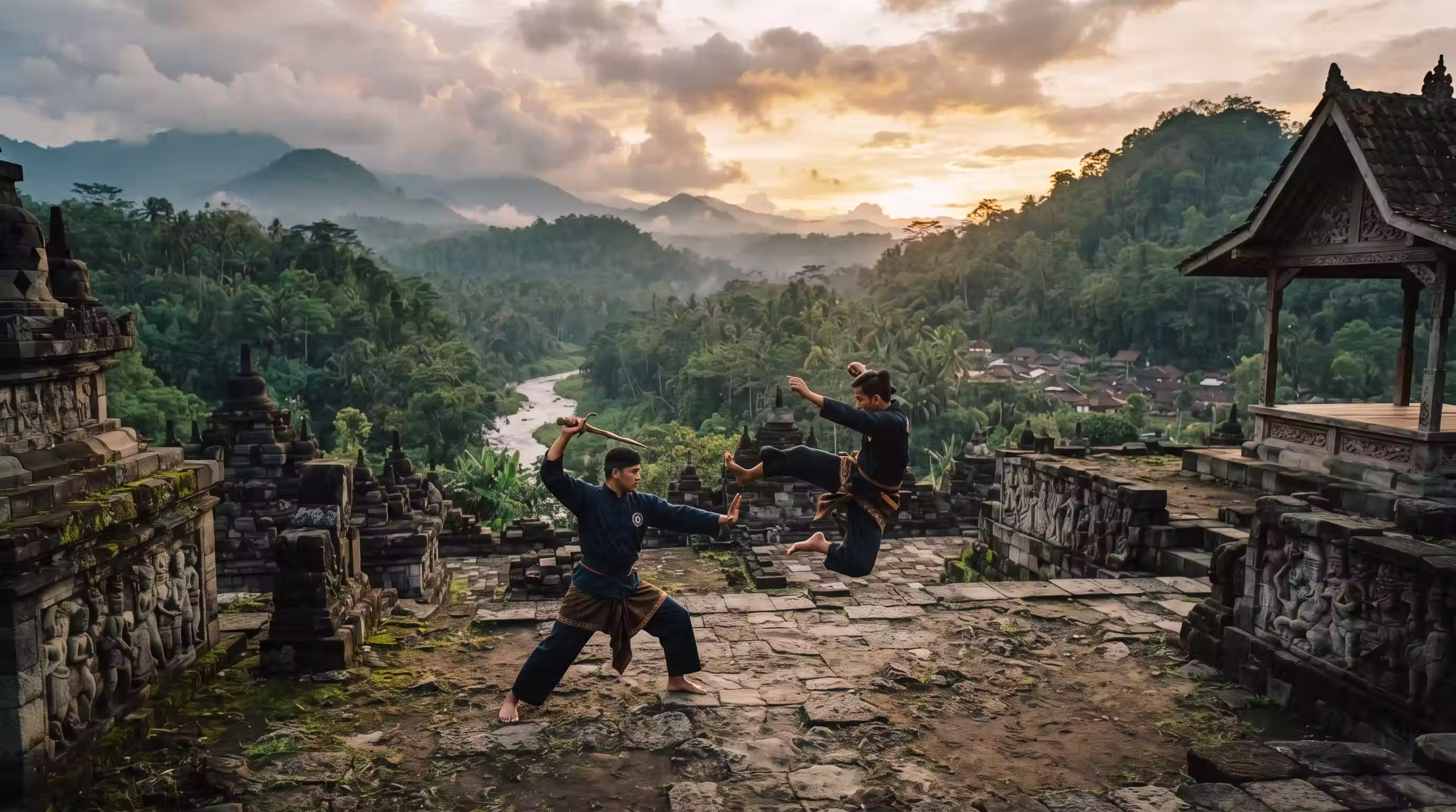 Twee pesilat in Indonesia Hero Shot